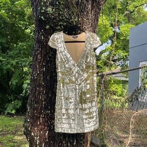 Express, Size 4, Gold Sequin Mini Dress